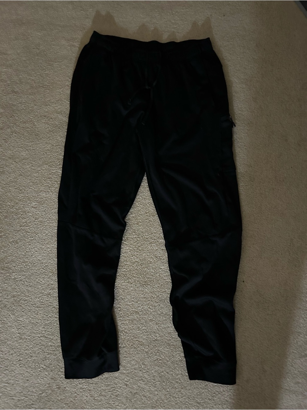 Black Athletic Jogger Pants with zipper shut side pocket